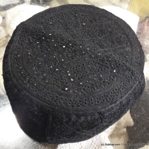 Black Nawabshahi Cap / Topi (Hand Made) MKC-443